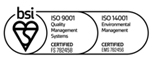 BSI ISO 9001 and ISO 14001 Quality and Environmental Management Systems certification